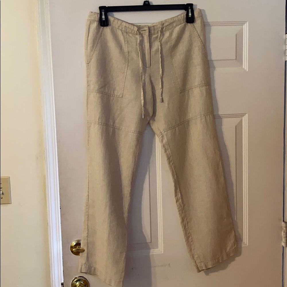 Tan linen pants